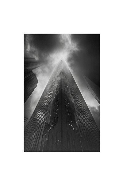 StoryGift Romania Tablou Canvas Blocul Turn Până La Cer Bolta Cu Nori Întunec...