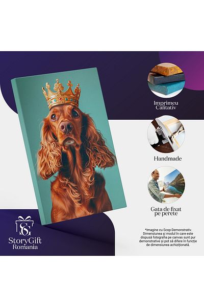 StoryGift Romania Tablou Canvas Imagine Simplistă A Setterului Irlandez Un Câine De Rasă Regală , Pictura Digita