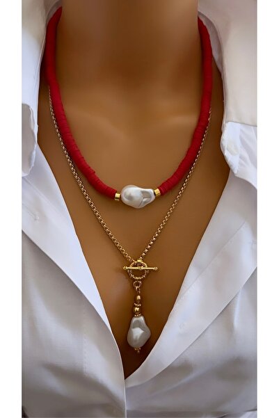 Nevaa Still Altın kaplama zincir tasarım çoklu yaz kolyesi