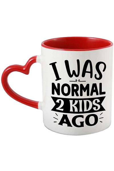 StoryGift Romania Mug for a mother who was normal "2 kids now" - comical English message with M, Cu, STG