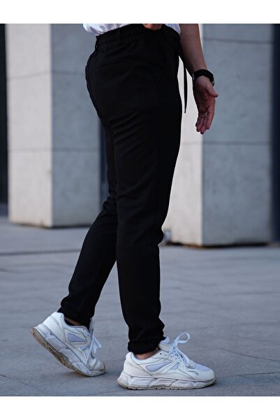 EXSPORT Erkek Yandan Cepli Beli Lastikli Bağcıklı Kemerli Duble Paça Relaxed Fit Rahat Kesim Jogger Pantolon