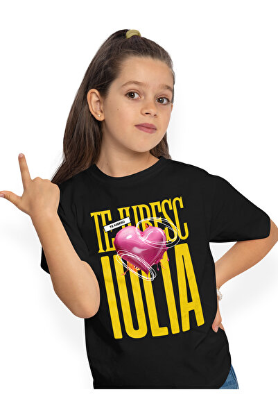 StoryGift Romania Tricou Copii Fete Te Iubesc Iulia, Dragoste, Inima, Iubire,...