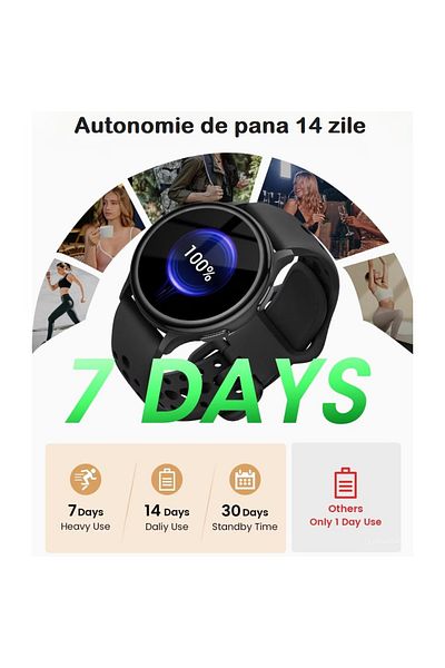 Smart Vibe Smartwatch AMOLED G53™ WATCH Receive/Make Calls, AI Voice Assistant, 24/7 Fitness Tracker, Black