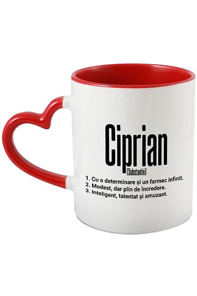 StoryGift Romania Mug With The Name Ciprian, Determination, Modest, Intelligent, Funny, Personalized, , With ,STG.