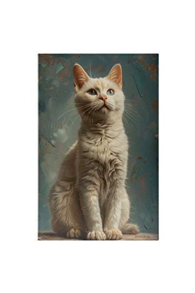 StoryGift Romania Tablou Canvas Felina Cu Blana Alb Si Ochii Albastri Pisicut...