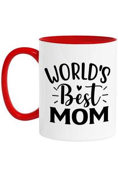 StoryGift Romania Mug for the best mother on the planet - love family with Red Handle, With Handle, STG.