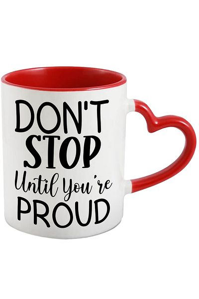 StoryGift Romania Mug with motivational message "Don't stop until you're proud" - don't stop until you're proud, by ,STG.