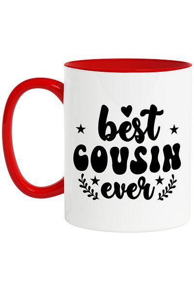 StoryGift Romania Mug for the coolest cousin ever - stars and hearts with Handle, With, STG.