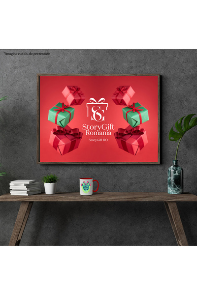 StoryGift Romania Mug With Skull, Mushrooms, Abstract Illustration, Toxic, Hippie, Multicolor 330 ml, With ,STG.