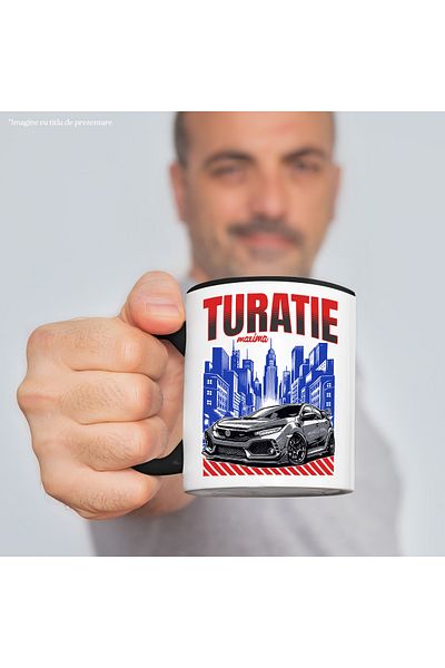 StoryGift Romania Mug maximum speed car speed adrenaline, 330ml, Ceramic with Black Handle, With Handle, STG.