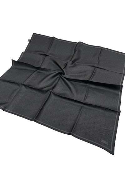 Vakko Μεταξωτό Φουλάρι Twill - Νέο Μονόγραμμα - Καπνιστό