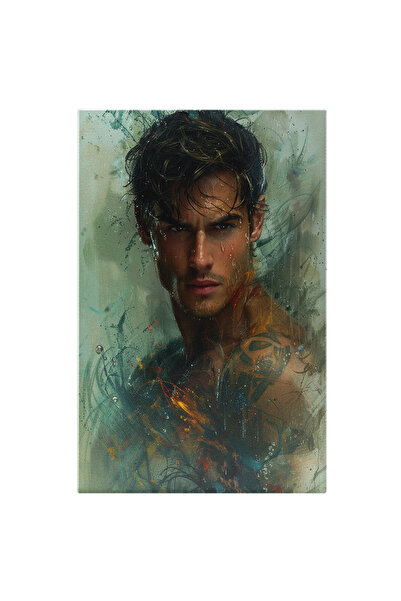 StoryGift Romania Tablou Canvas: Tânărul Cu Tatuaj Vântul Năvălitor Spre Brun...