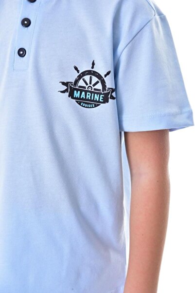 ZUZUNGA Marine Rudder Patterned Boy's Shorts Set