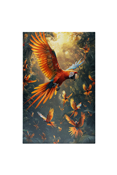 StoryGift Romania Tablou Canvas Paradisul Papagalilor Și Explozia Zgomotoasă De Culoare Din Inima Junglei , Pictu