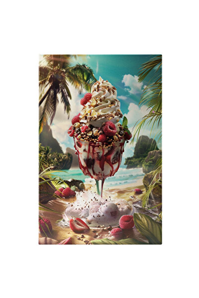 StoryGift Romania Tablou Canvas Plăcerea Simplă A Verii Înghețată Pe Plaja Cu...