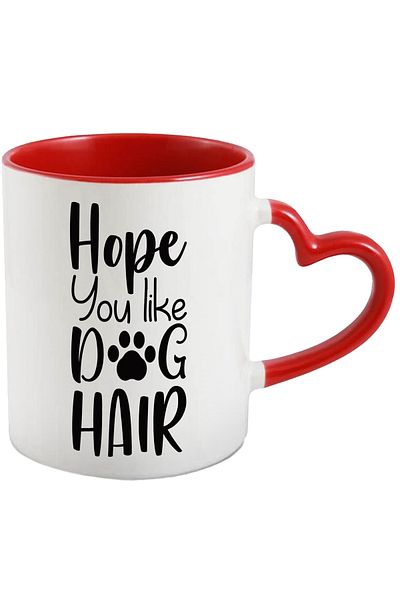 StoryGift Romania Mug with the text "Hope you like dog hair" - I hope you like dog hair, by ,STG