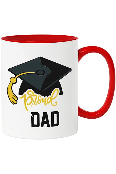 StoryGift Romania Mug with the Message in English Proud Dad, Graduation Cap, Proud Dad, Proud Dad, With, STG.