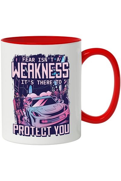 StoryGift Romania Cana Cu Mesaj Fear Isn't A Weakness It's There To Protect You, Zombie, Multicolo, Cu ,stg