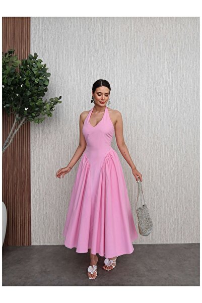 ESRAHELVACI Φόρεμα από ποπλίνα με λαιμόκοψη