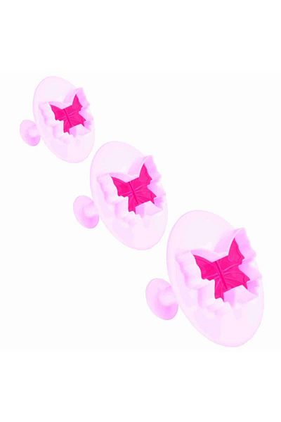 BV Set Of 3 Cookie Cutters, Butterfly Shape, 5 Cm, 507cof