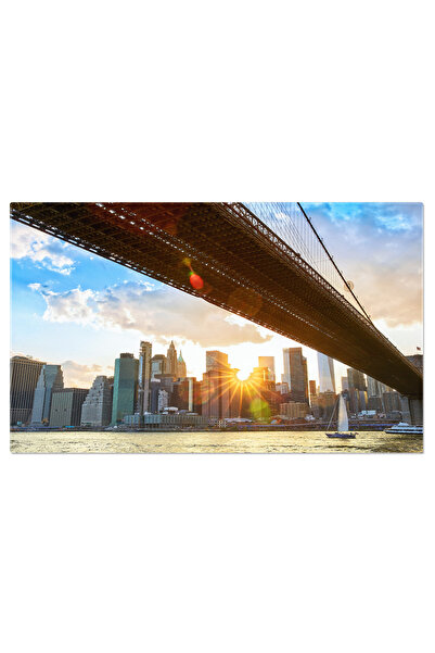 StoryGift Romania Tablou Canvas: Brooklyn Bridge La Amurg - Luminite Si Reflexii In Downtown Manhattan