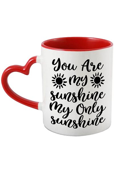 StoryGift Romania Mug for the girlfriend you consider your only ray of sunshine with Red Heart Handle, With M,STG.