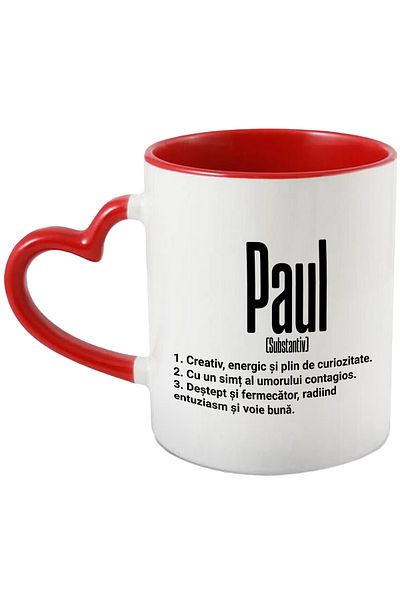 StoryGift Romania Mug With The Name Paul, With Motivational Message, Creative, Energetic, Curious, Smart, F, With ,STG.