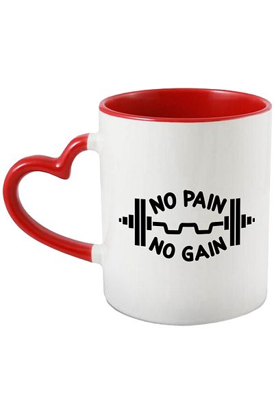 StoryGift Romania Mug with motivational quote in English "No pain, no gain" - no pain, no gain, With,STG.
