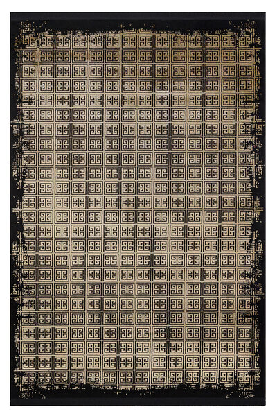 SEVENHILL Çizgi 515 Siyah Modern Çizgili Salon Yatak Odası Halısı Kaymaz Tabanlı