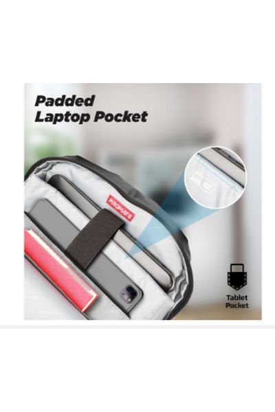 Promate Large capacity backpack designed with multiple pockets for 15.6-inch laptops