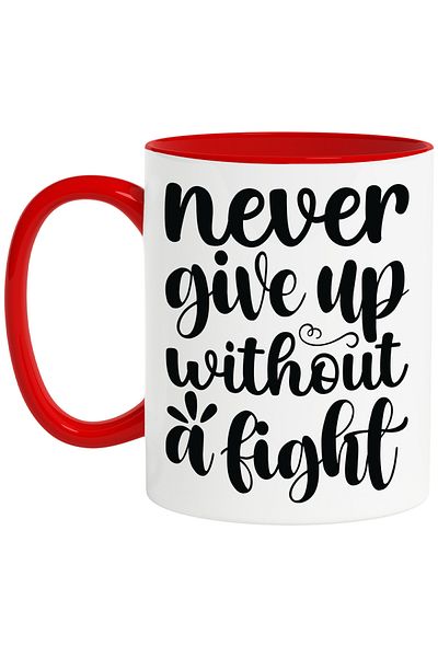 StoryGift Romania Mug with motivational message that urges you to never give up without a , With ,STG .