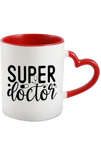 StoryGift Romania Mug for a beloved and appreciated doctor with the text in English "Super doctor", with STG.