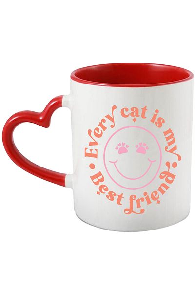 StoryGift Romania Mug with an emoji for cat lovers and the message "Every cat is the one, With,STG.