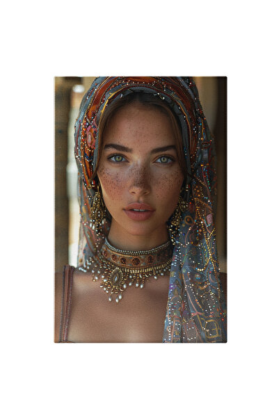 StoryGift Romania Tablou Canvas: Fata Draguta Cu Ochii Incantatori Si Pistrui...