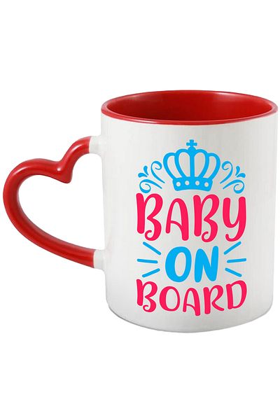 StoryGift Romania Mug with a royal crown and the text "Baby on board" - baby on board the car, With ,STG.