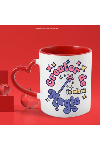 StoryGift Romania Magic Creator Mug for Kids, 330ml, Ceramic with Red Heart Handle, With,STG.