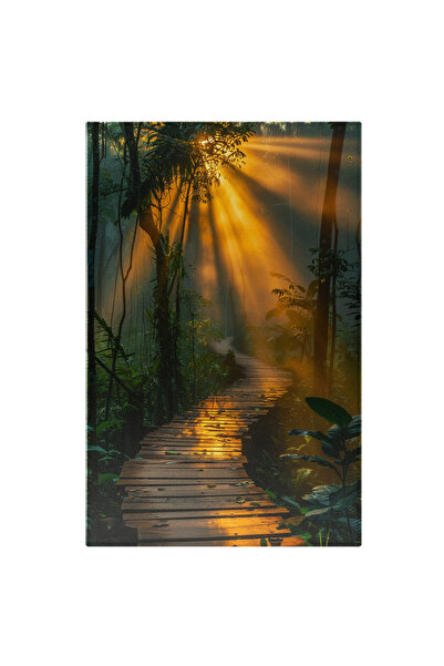 StoryGift Romania Tablou Canvas: Potecă De Lemn Prin Junglă Cu Natură Verde Ș...