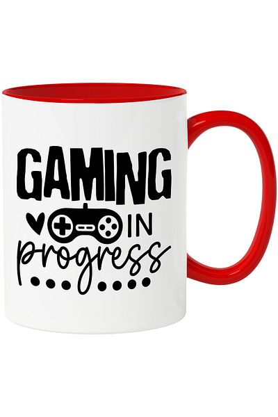 StoryGift Romania Mug with the text "Gaming in progress" - play on the computer in progress with Maner Ro, Cu, STG.