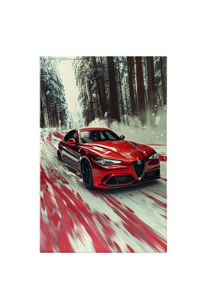 StoryGift Romania Tablou Canvas Autoturism De Lux Masina Special Facuta Pentru Viteza Alfa Romeo Gta Rosie Trece