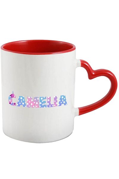 StoryGift Romania Mug With Name Camelia, Unicorn, Princess, Fairytale, Cute, 330ml, Ceramic with, With, STG.