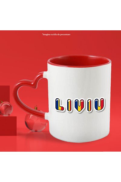 StoryGift Romania Mug With Name Liviu, Romania, Supporter, Romanian Flag, Patriot, 330ml, Ceram, With, STG.