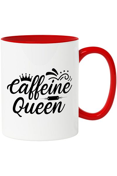 StoryGift Romania Mug for the caffeine queen - coffee keeps you awake with Red Handle, With Red Handle STG,STG.