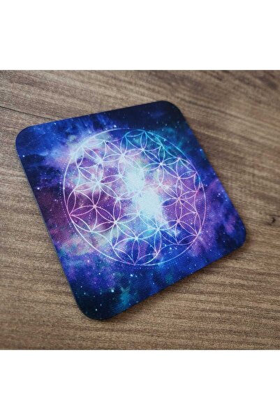 Flower of Life Tea Coffee Wood Coaster Set 6pcs