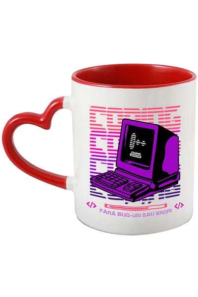 StoryGift Romania Calculator Mug Vintage Text No Bugs Or Errors Programmers, 330ml, Ceramic, With,STG.