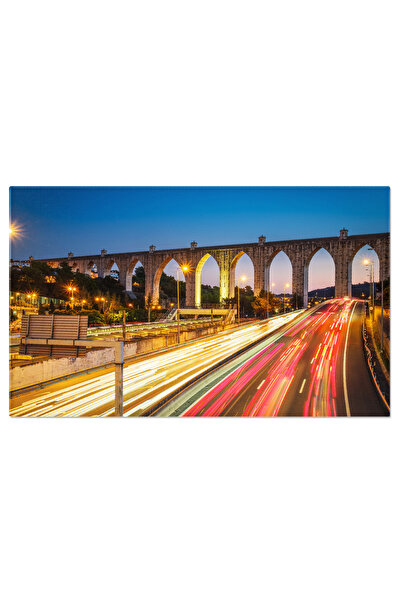 StoryGift Romania Tablou Canvas - Strazi Lisabona: Aqueduct Aguas Livres, Tra...