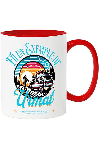 StoryGift Romania Be a Role Model Mug - Hiking, Caravan Travel, 330ml, Ceramic with , With ,STG.