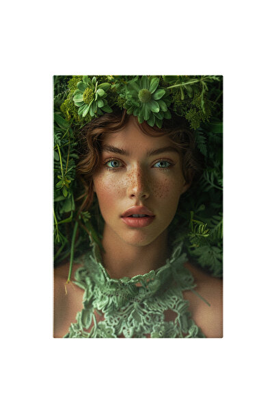 StoryGift Romania Tablou Canvas Mama Naturii Îmbrăcată În Verde - Frunze, Flo...