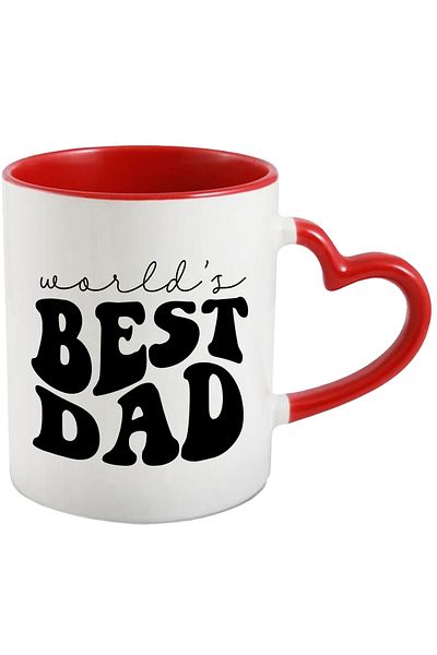StoryGift Romania Mug with Text in English World's Best Dad, Written Incli, With ,STG.