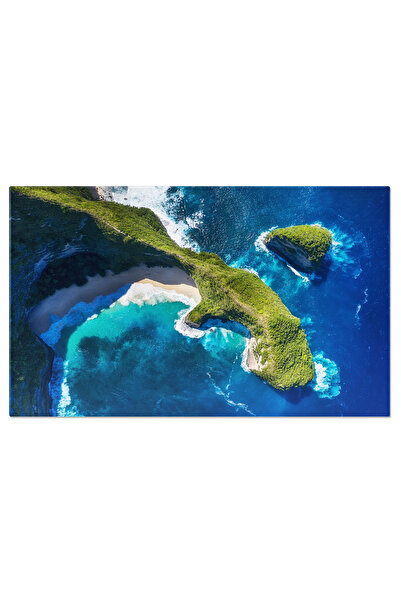 StoryGift Romania Tablou Canvas Peisaj Natural Aerial Cu Munte, Lac Si Stanci...