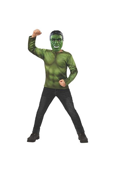 Marvel Hulk Avengers Endgame Costume Kit, Sweatshirt And Mask For Children 5-7 Years 120 - 130 Cm
